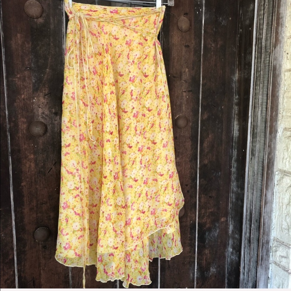 Miguelina x Bergdorf Goodman Silk Wrap Midi Skirt